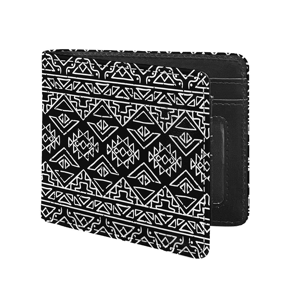 Black Ethnic Aztec Pattern Print Bifold Wallet