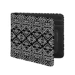 Black Ethnic Aztec Pattern Print Bifold Wallet