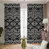 Black Ethnic Aztec Pattern Print Blackout Pencil Pleat Curtains