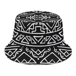 Black Ethnic Aztec Pattern Print Bucket Hat