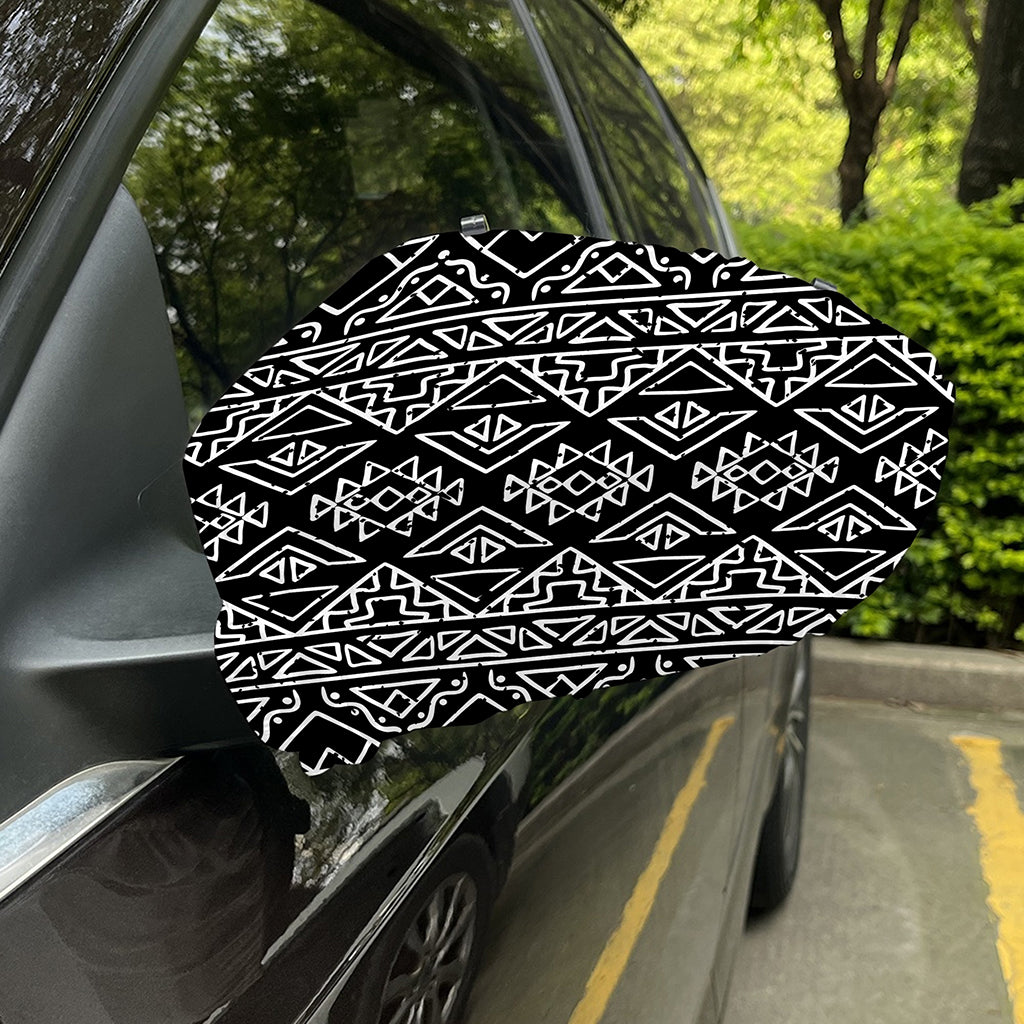 Black Ethnic Aztec Pattern Print Car Side Mirror Covers
