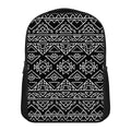 Black Ethnic Aztec Pattern Print Casual Backpack