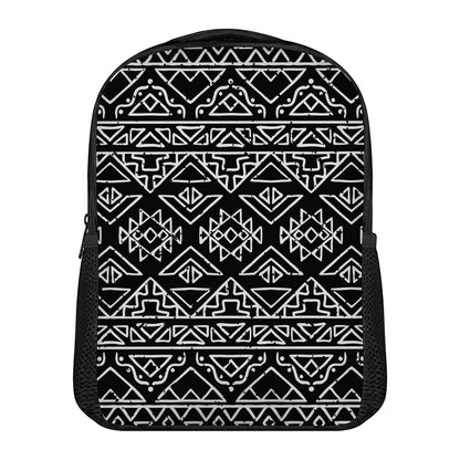 Black Ethnic Aztec Pattern Print Casual Backpack