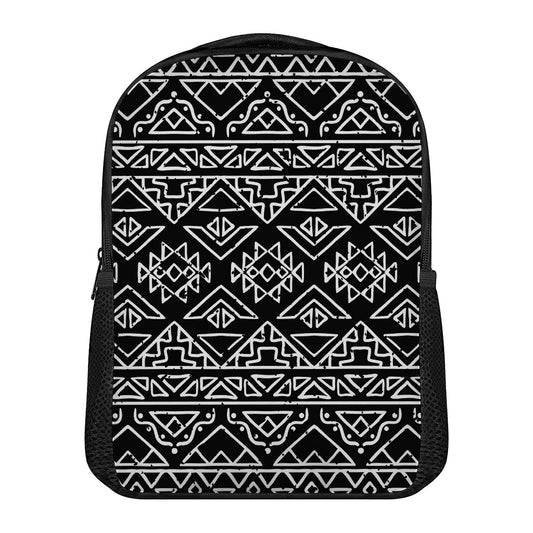 Black Ethnic Aztec Pattern Print Casual Backpack