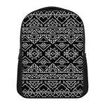 Black Ethnic Aztec Pattern Print Casual Backpack