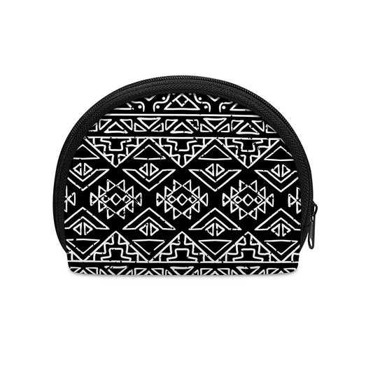 Black Ethnic Aztec Pattern Print Coin Purse