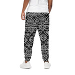 Black Ethnic Aztec Pattern Print Cotton Pants