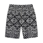 Black Ethnic Aztec Pattern Print Cotton Shorts