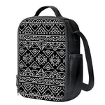 Black Ethnic Aztec Pattern Print Crossbody Lunch Bag