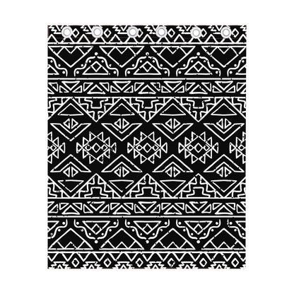 Black Ethnic Aztec Pattern Print Curtain