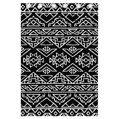 Black Ethnic Aztec Pattern Print Curtain