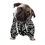 Black Ethnic Aztec Pattern Print Dog Zip Up Hoodie