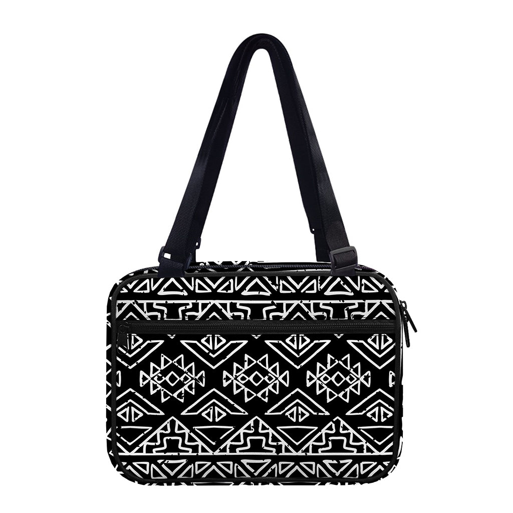 Black Ethnic Aztec Pattern Print Double Strap Bible Bag