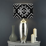 Black Ethnic Aztec Pattern Print Drum Lamp Shade