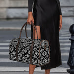 Black Ethnic Aztec Pattern Print Duffle Bag