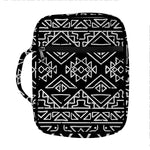 Black Ethnic Aztec Pattern Print Front Pocket Bible Bag