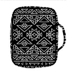 Black Ethnic Aztec Pattern Print Front Pocket Bible Bag