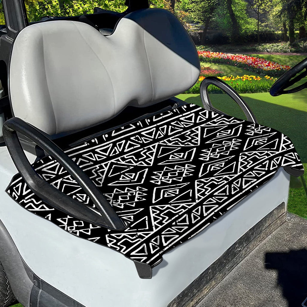 Black Ethnic Aztec Pattern Print Golf Cart Seat Cover
