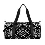 Black Ethnic Aztec Pattern Print Gym Bag