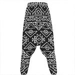 Black Ethnic Aztec Pattern Print Hammer Pants