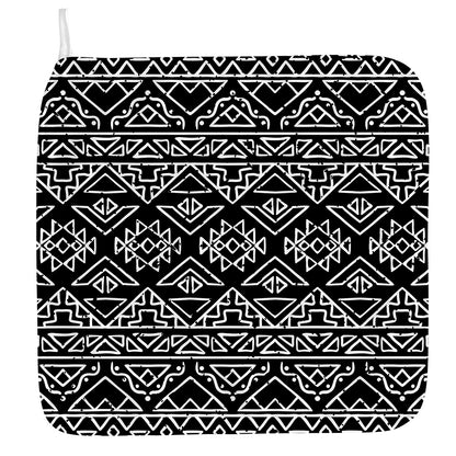Black Ethnic Aztec Pattern Print Hand Towel