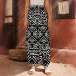 Black Ethnic Aztec Pattern Print Harem Pants