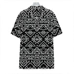 Black Ethnic Aztec Pattern Print Hawaiian Shirt