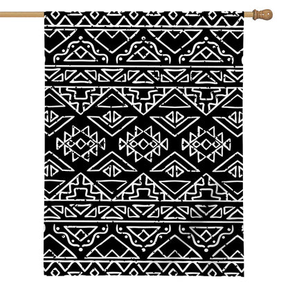 Black Ethnic Aztec Pattern Print House Flag