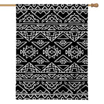 Black Ethnic Aztec Pattern Print House Flag