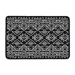 Black Ethnic Aztec Pattern Print Kitchen Mat