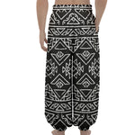 Black Ethnic Aztec Pattern Print Lantern Pants