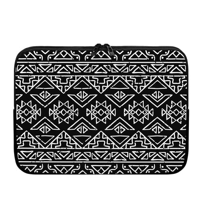 Black Ethnic Aztec Pattern Print Laptop Sleeve