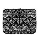 Black Ethnic Aztec Pattern Print Laptop Sleeve