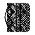 Black Ethnic Aztec Pattern Print Leather Bible Cover