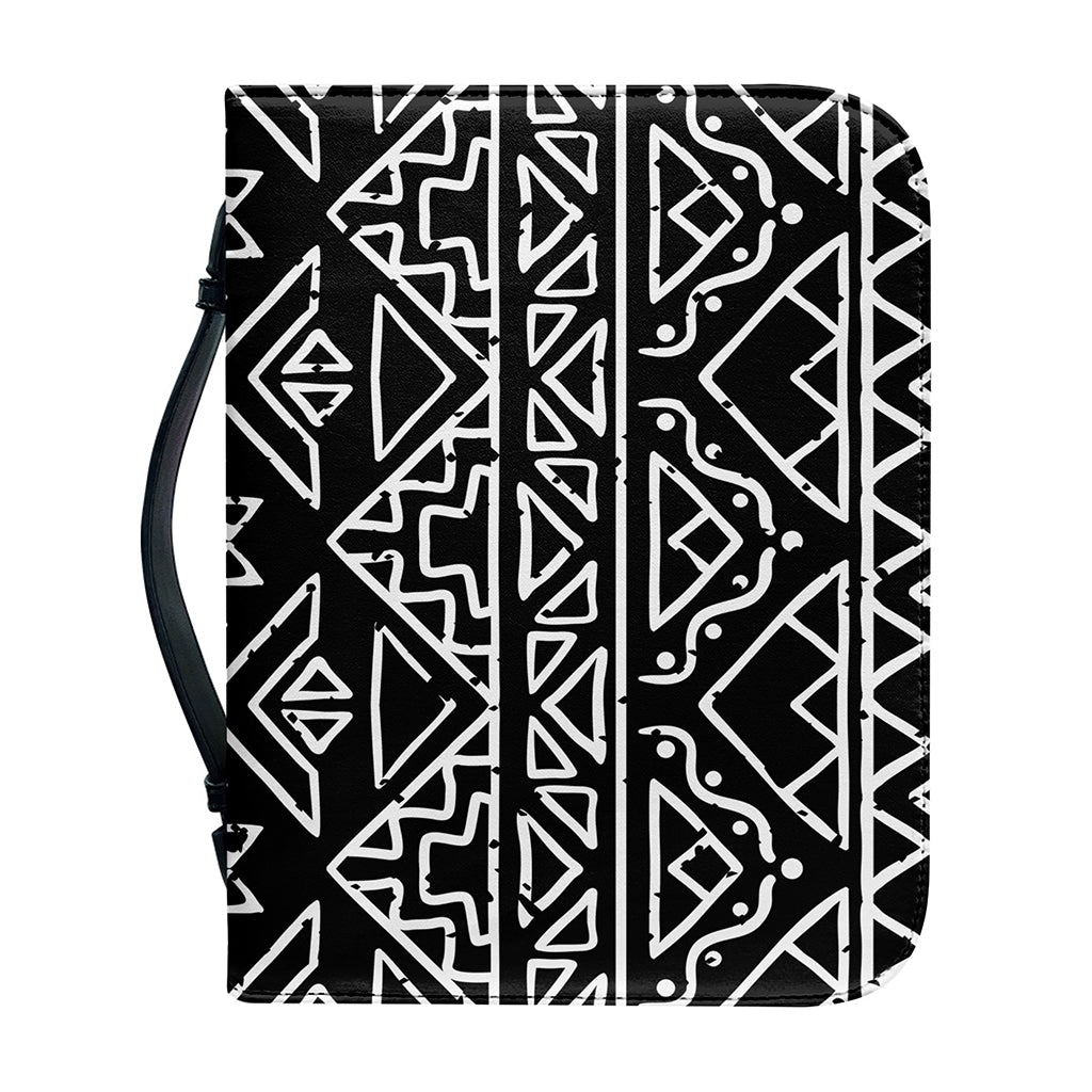 Black Ethnic Aztec Pattern Print Leather Bible Cover