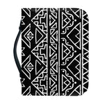 Black Ethnic Aztec Pattern Print Leather Bible Cover