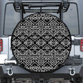 Black Ethnic Aztec Pattern Print Leather Spare Tire Cover