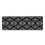Black Ethnic Aztec Pattern Print Long Kitchen Mat