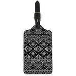 Black Ethnic Aztec Pattern Print Luggage Tag
