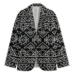 Black Ethnic Aztec Pattern Print Men's Blazer