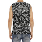 Black Ethnic Aztec Pattern Print Men's Fitness Tank Top