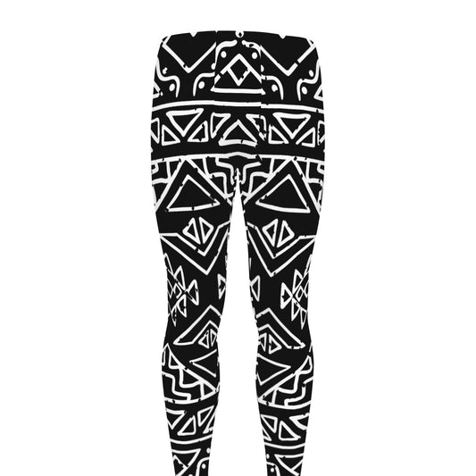 Black Ethnic Aztec Pattern Print Men's leggings