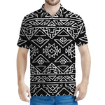 Black Ethnic Aztec Pattern Print Men's Polo Shirt