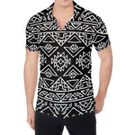 Black Ethnic Aztec Pattern Print Men's Shirt