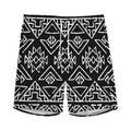 Black Ethnic Aztec Pattern Print Men's Athletic Shorts