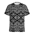 Black Ethnic Aztec Pattern Print Men's Athletic T-Shirt