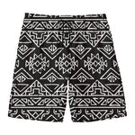 Black Ethnic Aztec Pattern Print Men's Swim Trunks