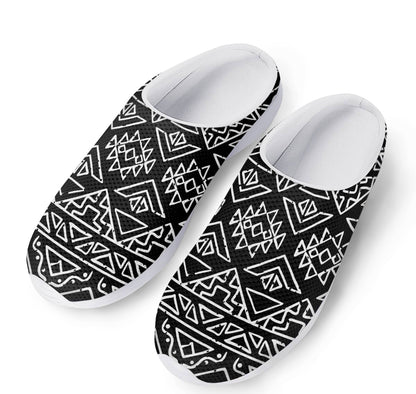 Black Ethnic Aztec Pattern Print Mesh Casual Shoes