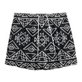 Black Ethnic Aztec Pattern Print Mesh Shorts