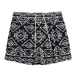 Black Ethnic Aztec Pattern Print Mesh Shorts